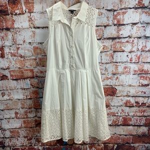 Ann Taylor: Perfect White Party Eyelet Dress Lace